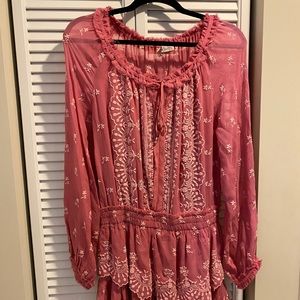LoveShackFancy long sleeve mini dress